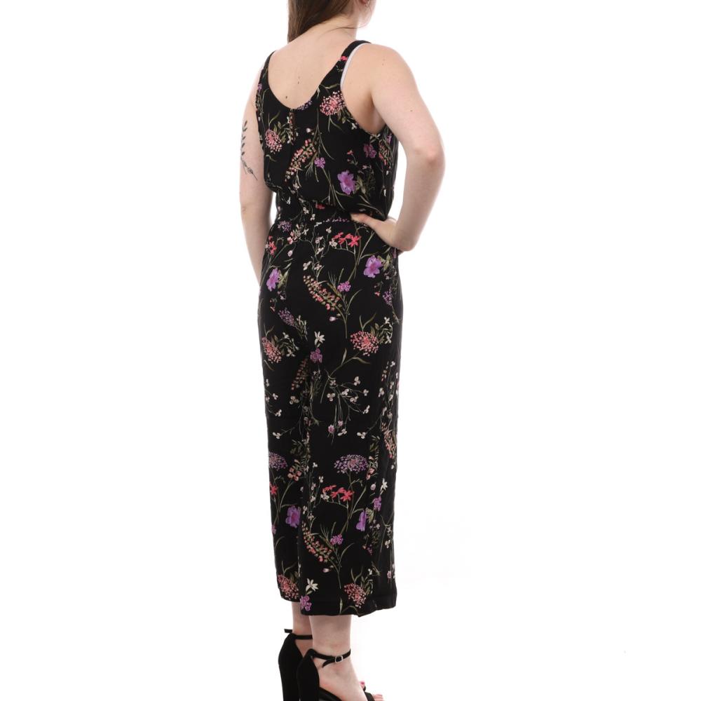 Combinaison Noir/Fleurs Rose Femme Vero Moda 7/8 vue 2