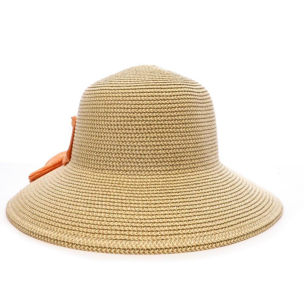 Chapeau de Paille Orange Femme Via Lorenzo Bohème vue 2