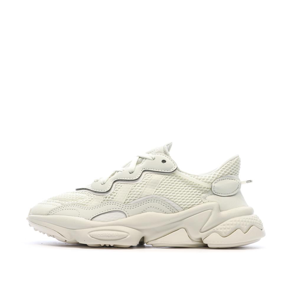 Baskets Blanches/Crème Femme Adidas Ozweego pas cher