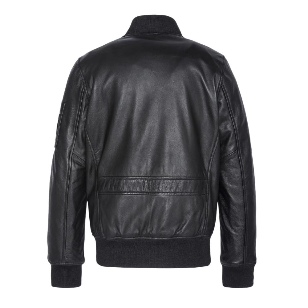 Blouson cuir Noir Homme Schott LCBOMBA vue 2