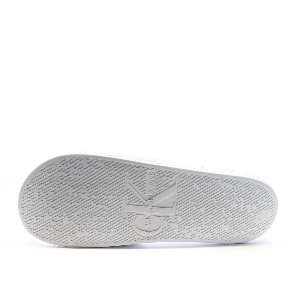 Claquettes Blanches Homme Calvin Klein Jeans Slide Monogram vue 2