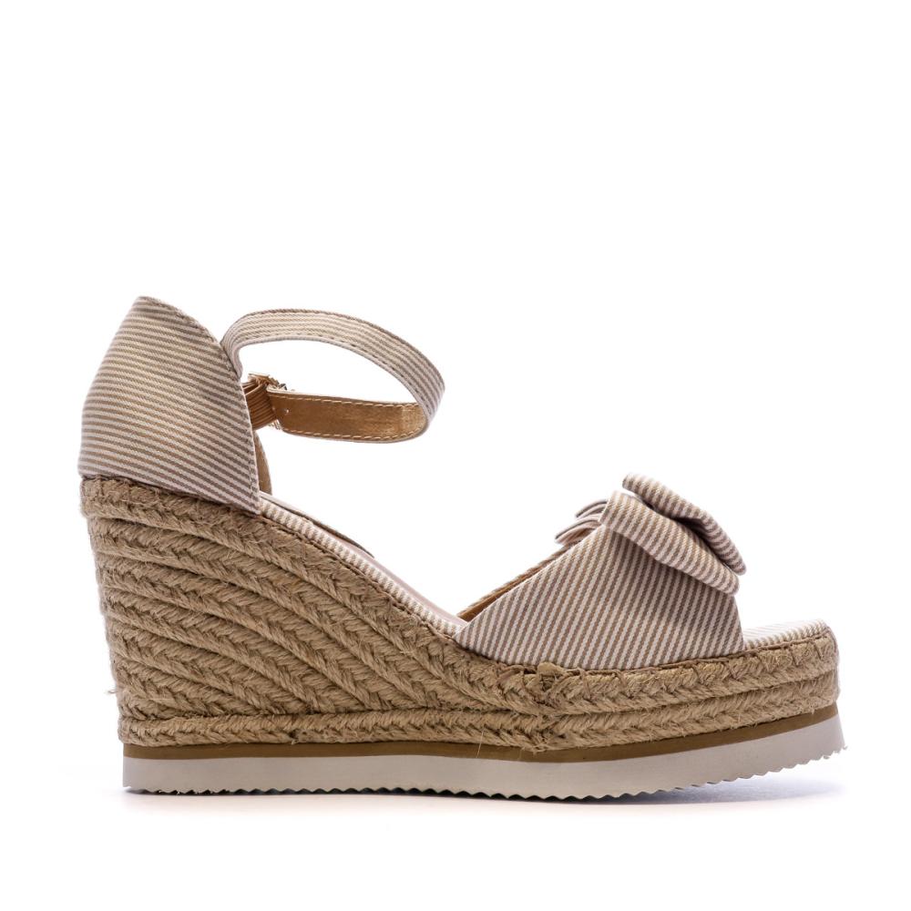 Sandales Compensées Beige Femme Beppi vue 2