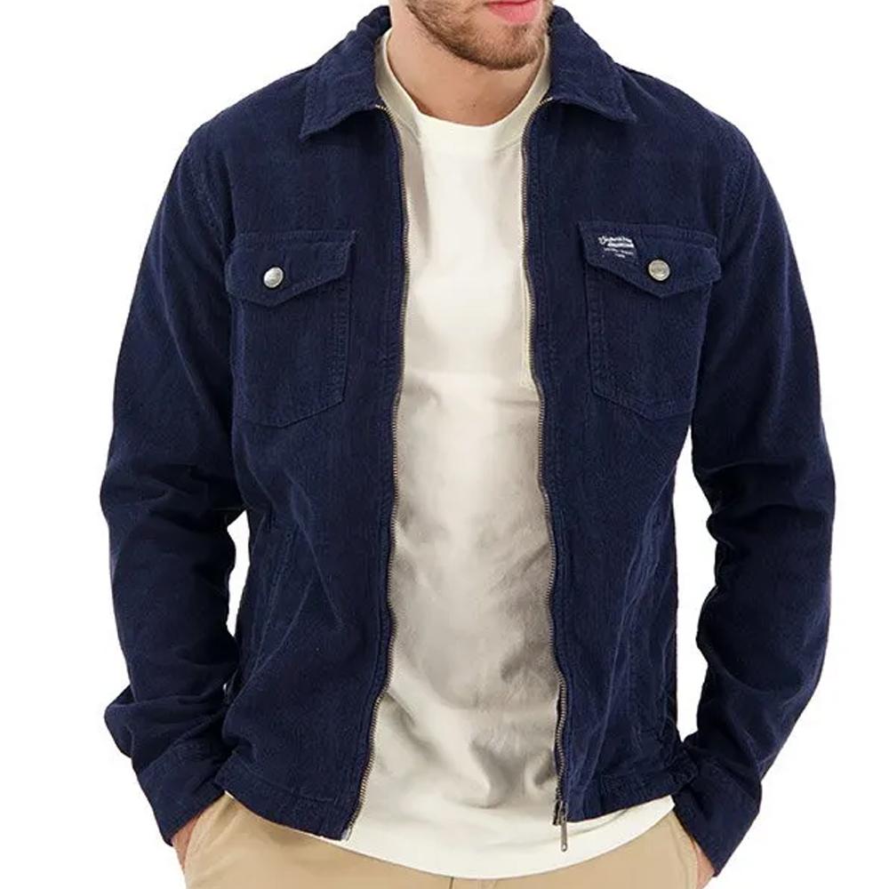 Chemise Marine Homme Superdry Micro Cord pas cher