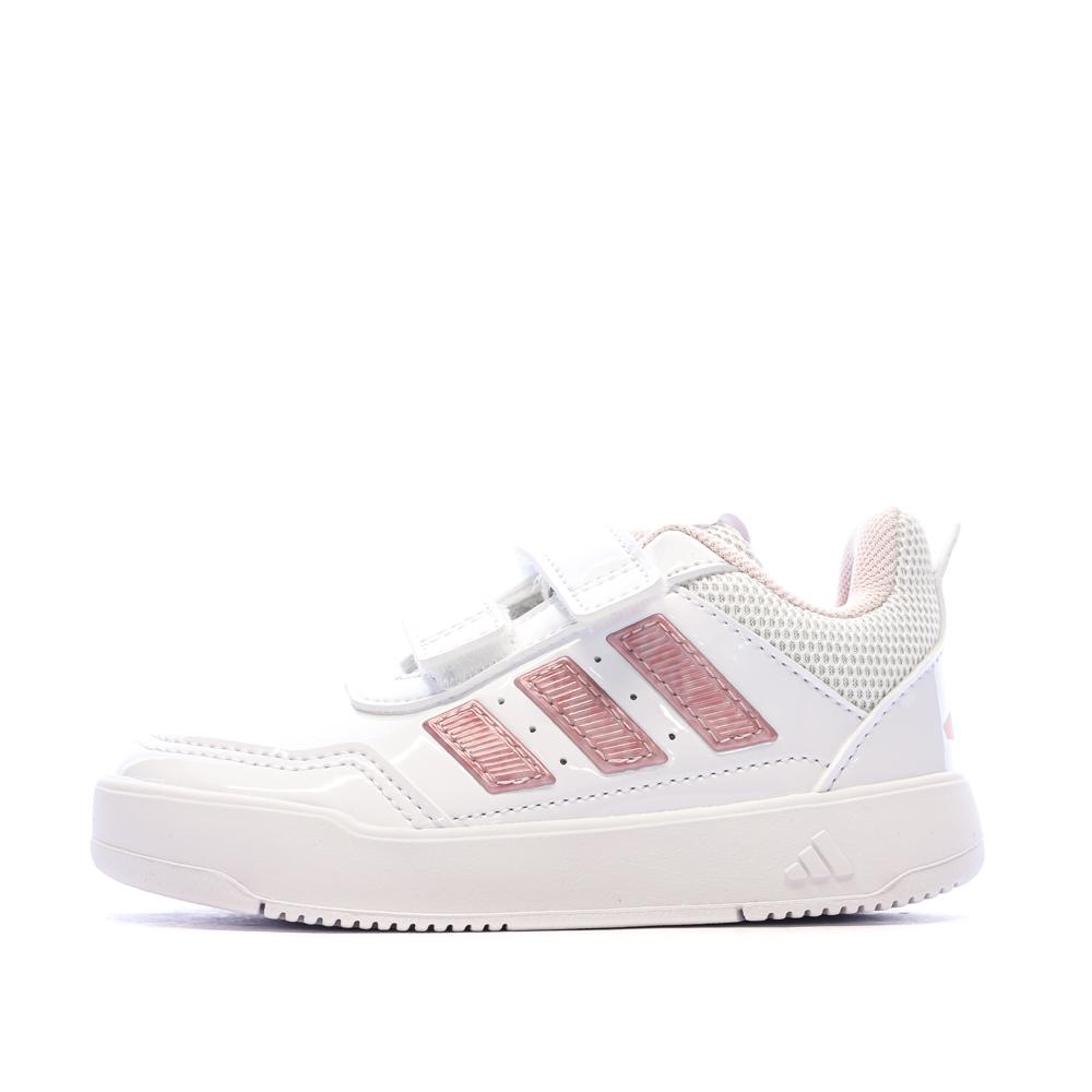Baskets Blanc/Rose Fille Adidas Tensaur pas cher