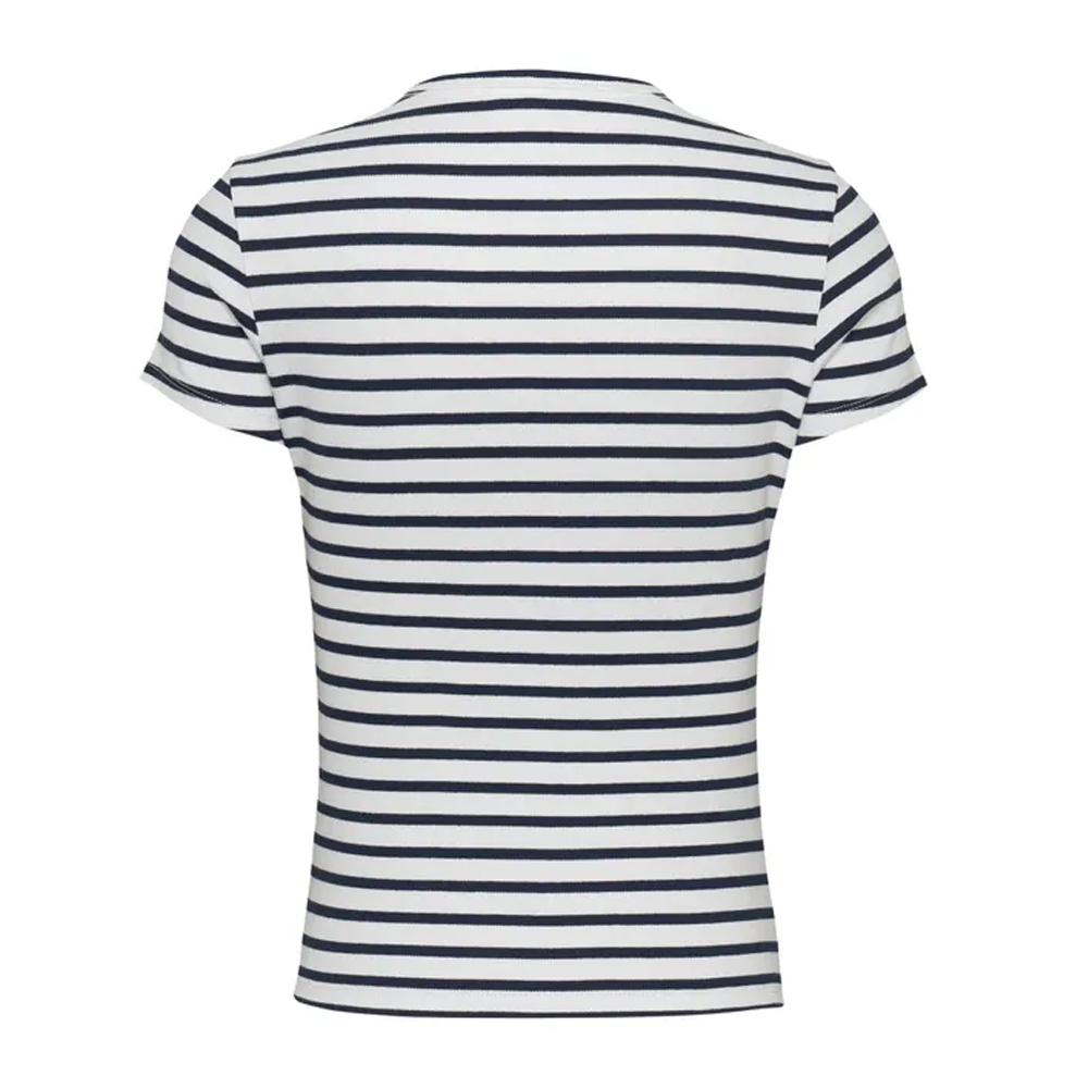 T-shirt Marinière Blanc Femme Tommy Jeans Slim Essential vue 2