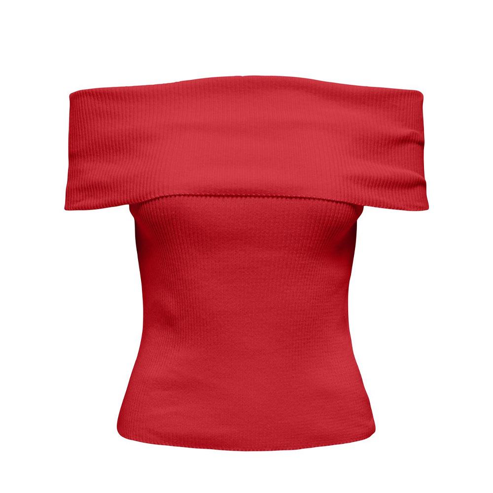 Top Rouge Femme Only Lectra pas cher