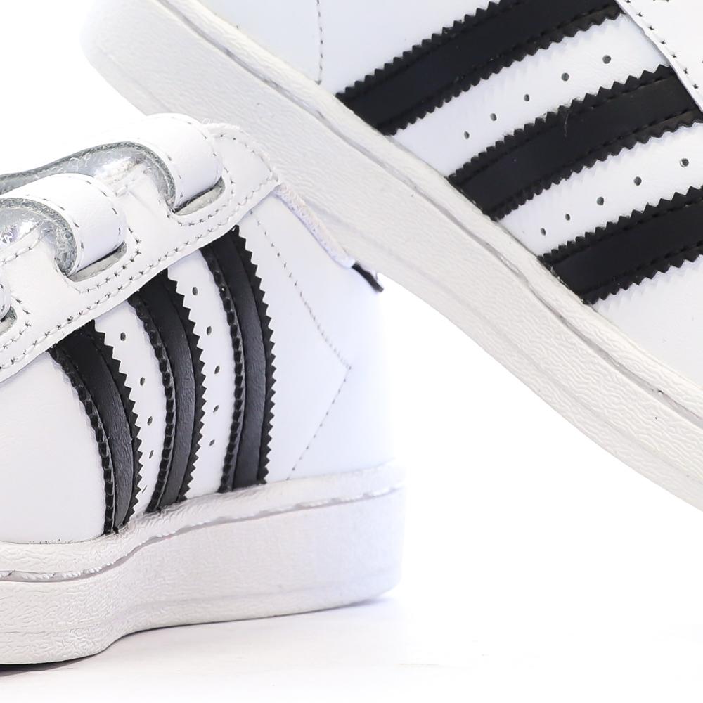 Basket Blanches/Noires Garçon Adidas Superstar vue 7