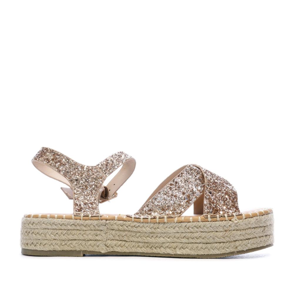 Sandales compensées Doré Femme Beppi Wedge vue 2