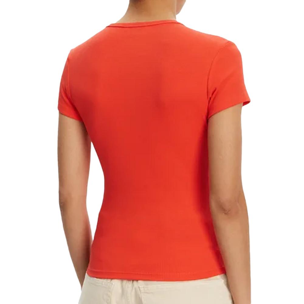 T-Shirt Orange Femme Tommy Hilfiger DW0DW17383 vue 2