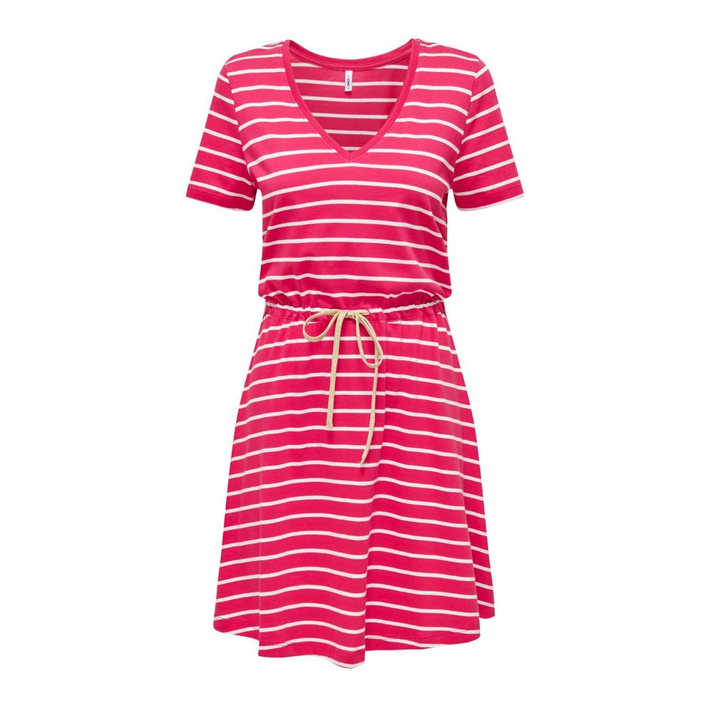 Robe à Rayure Rose Femme ONLY 15320317 pas cher