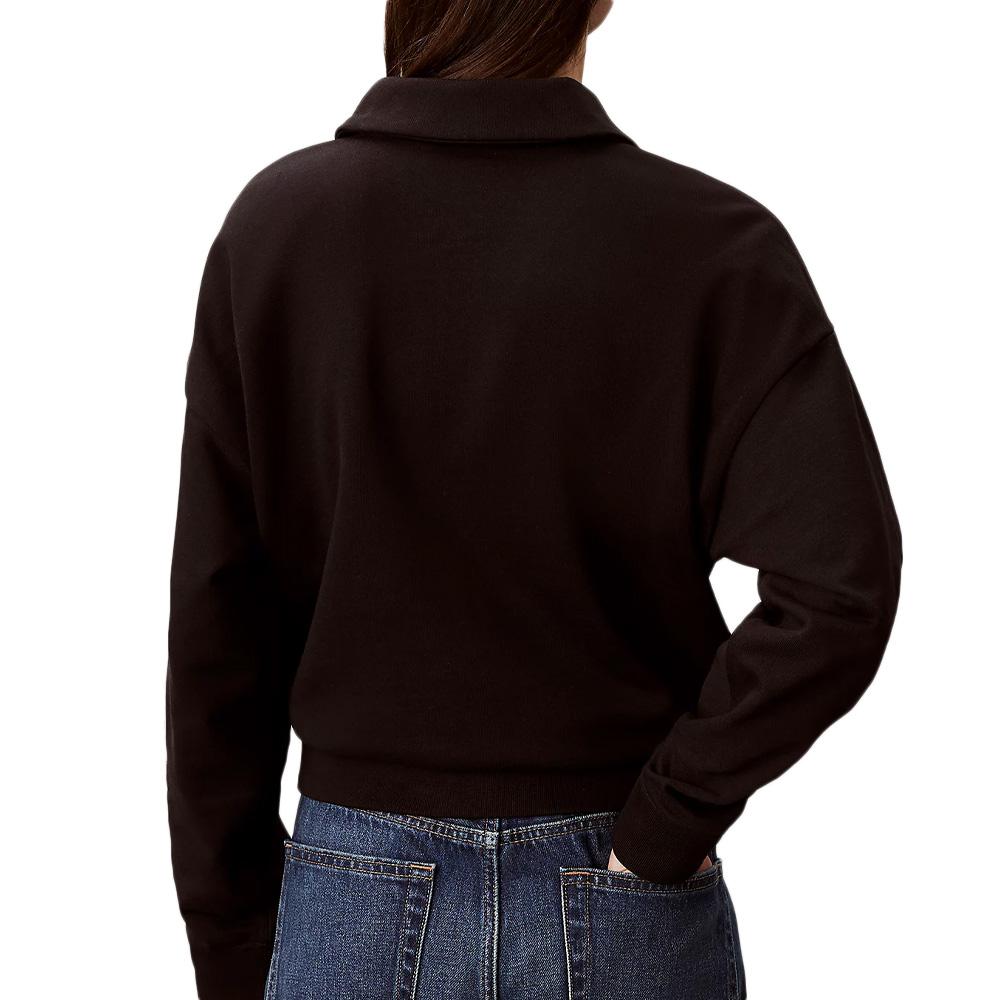 Sudadera Calvin Klein Jeans French Terry Negro Mujer ver 2
