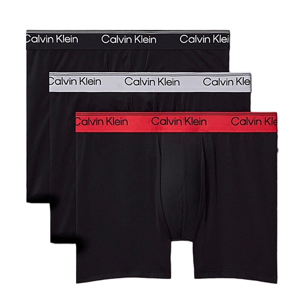 X3 Boxers Noir/Rouge Calvin Klein Jeans Boxer Brief pas cher