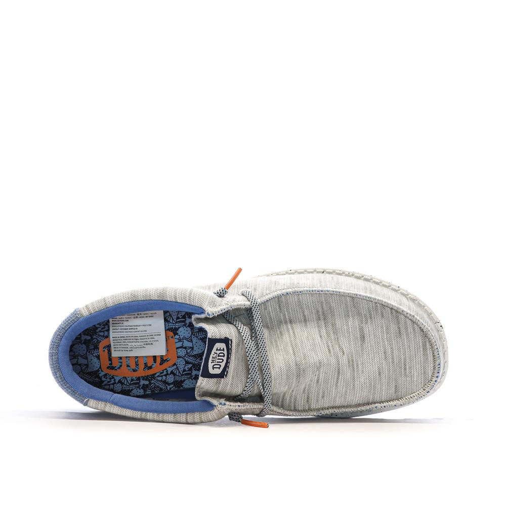 Chaussures Bleues/Grises Chiné Homme Hey Dude Wally Jersey vue 4