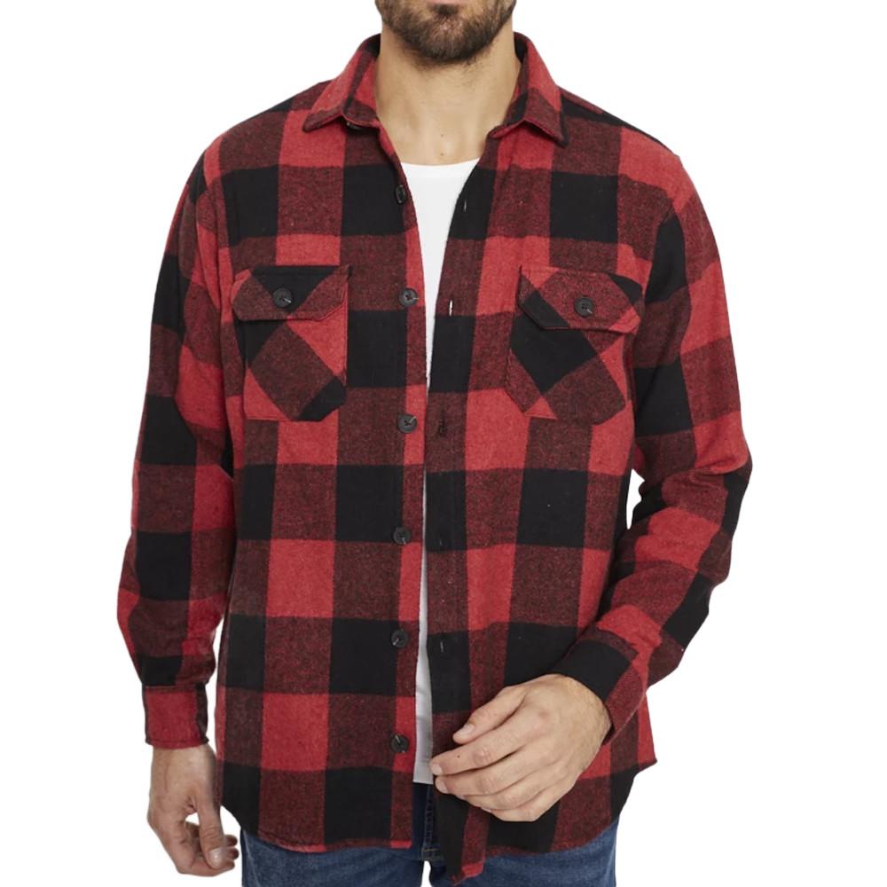 Chemise Noire/Rouge Homme Paname Brothers 102 pas cher