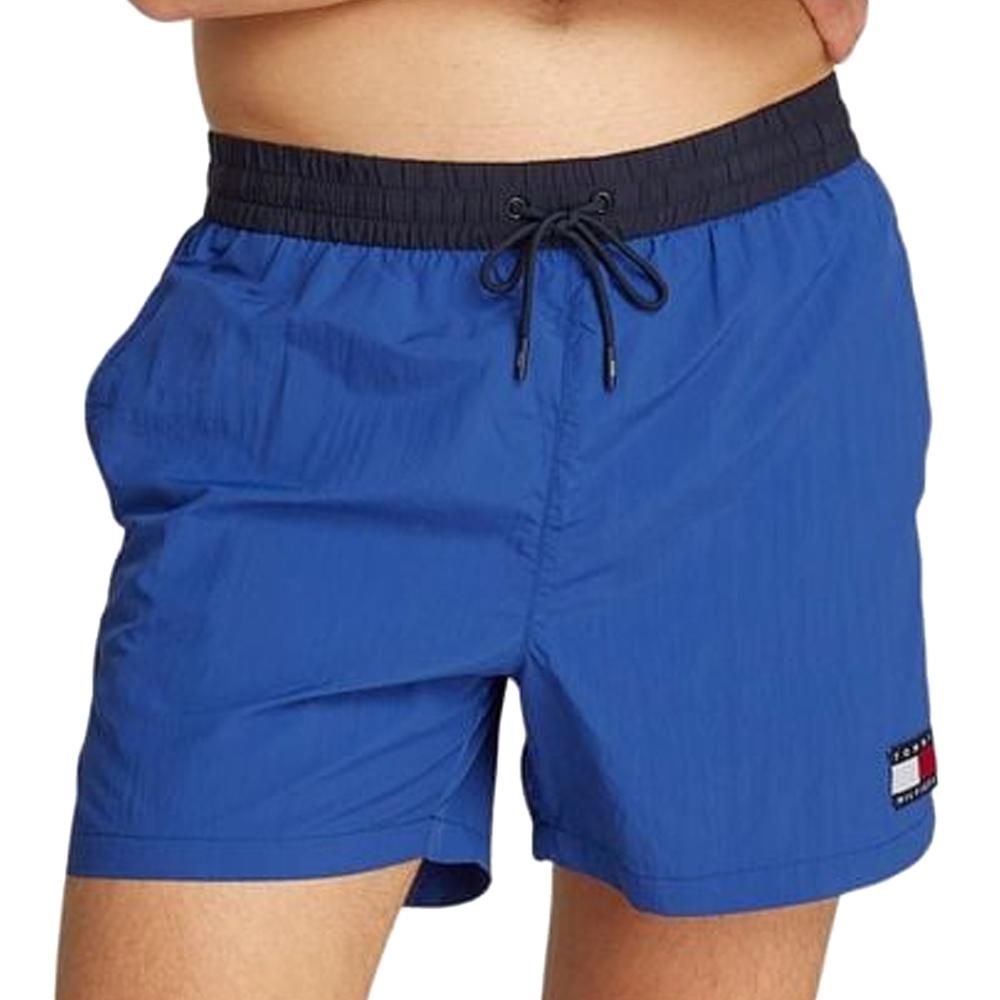 Short de Bain Bleu Homme Tommy Hilfiger Drawstring pas cher