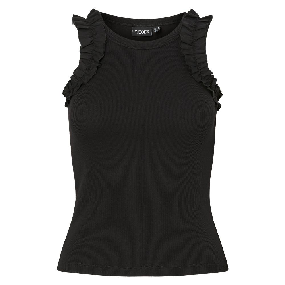 Women's black tank top Pieces Tubana affordable