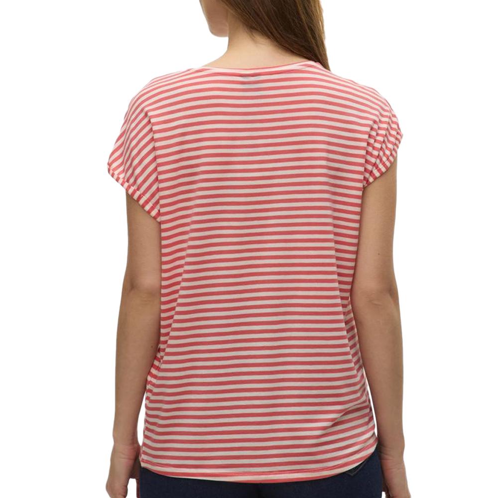 T-shirt Blanc/Rouge Femme Vero Moda Mava vue 2