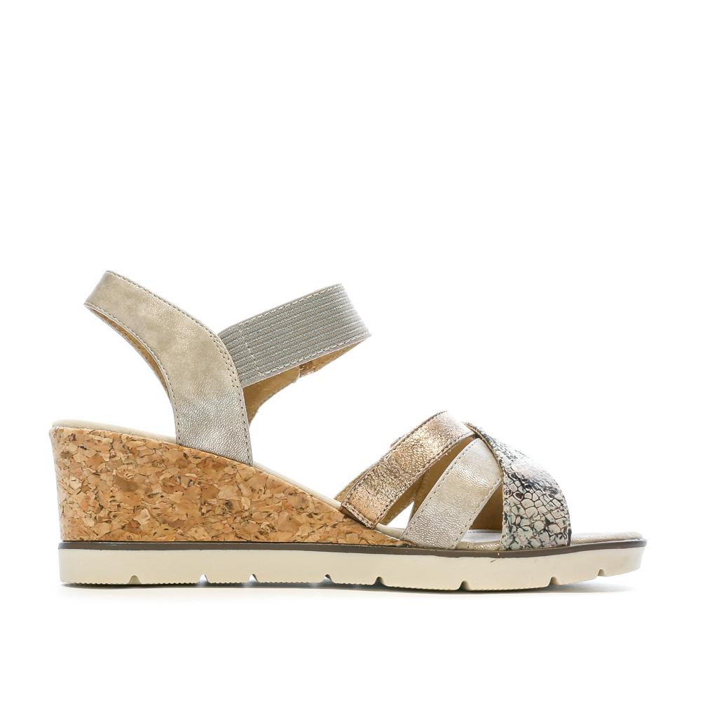 Sandales compensées grises on sale