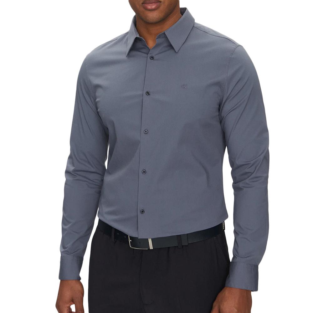 Chemise Gris Foncé Homme Calvin Klein Jeans Solid pas cher