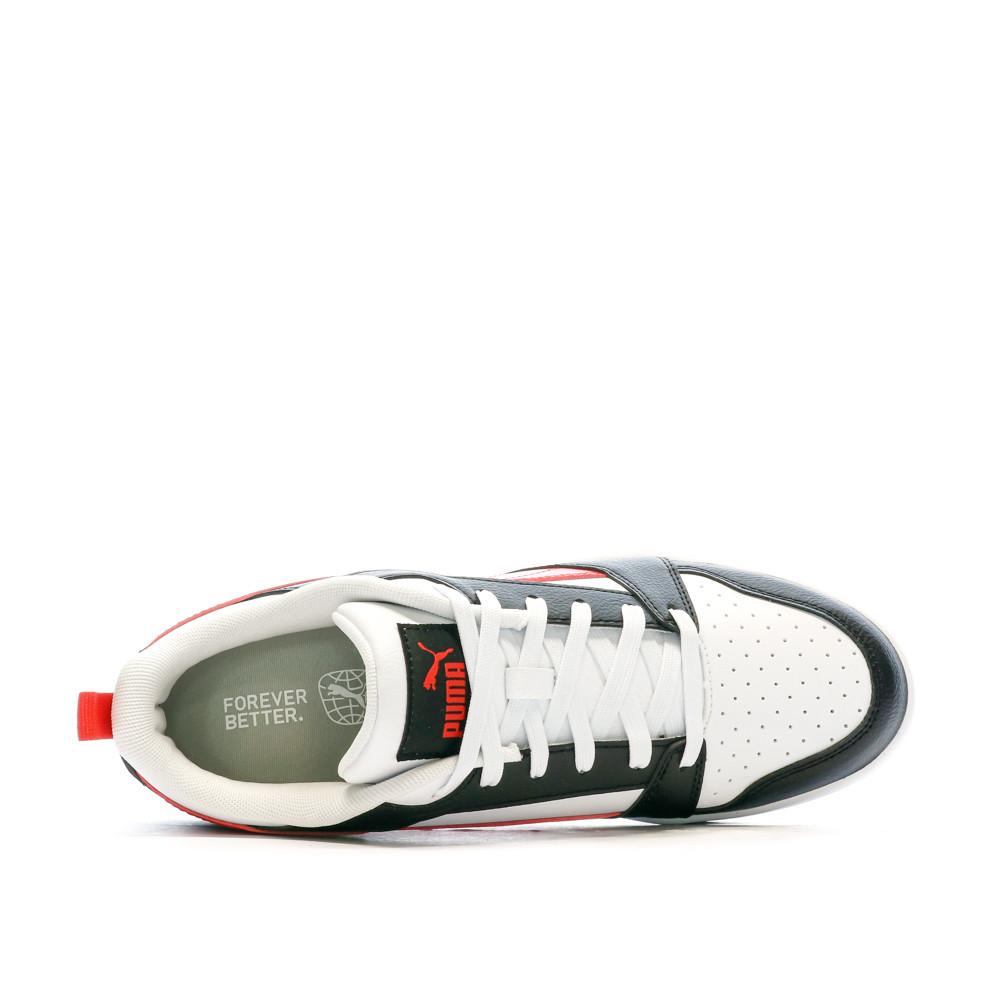 Baskets Noires/Blanches/Rouges Homme Puma Rebound V6 Low vue 4