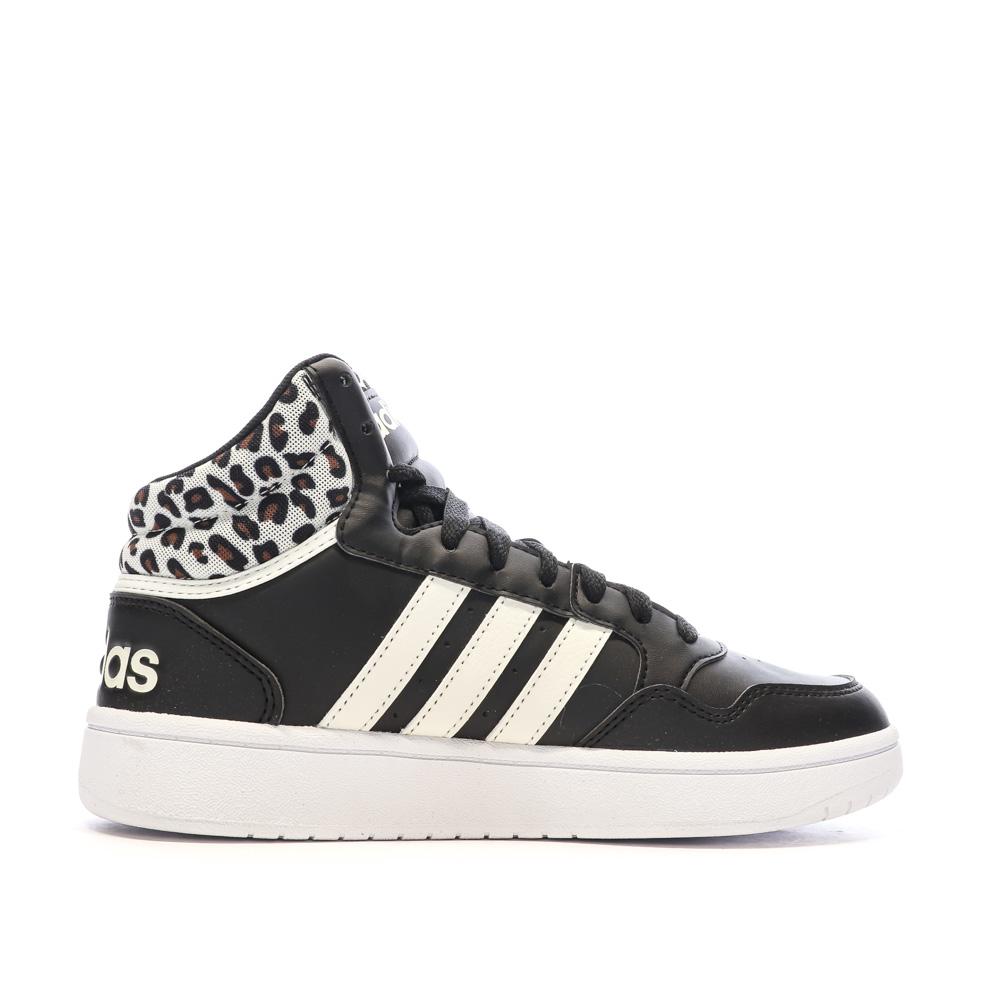 Baskets Noires Femme Adidas Hoops vue 2