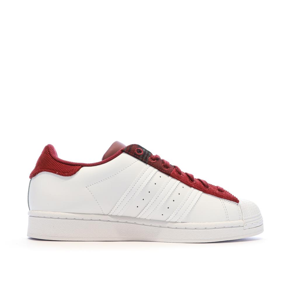 Baskets Adidas Blanches/Rouge Homme Adidas Superstar vue 2
