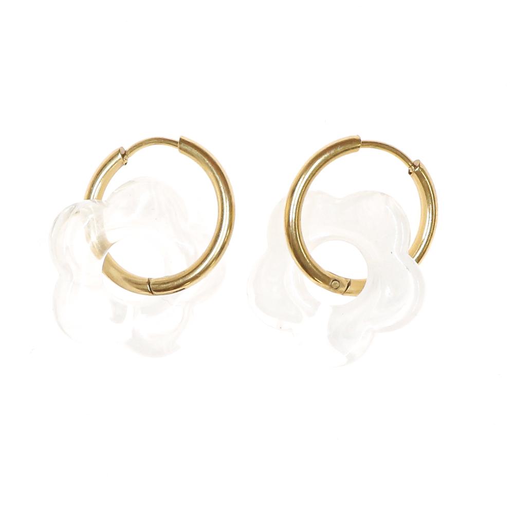 Boucles Oreilles Ice Femme Clio Blue Fleurs 20mm pas cher