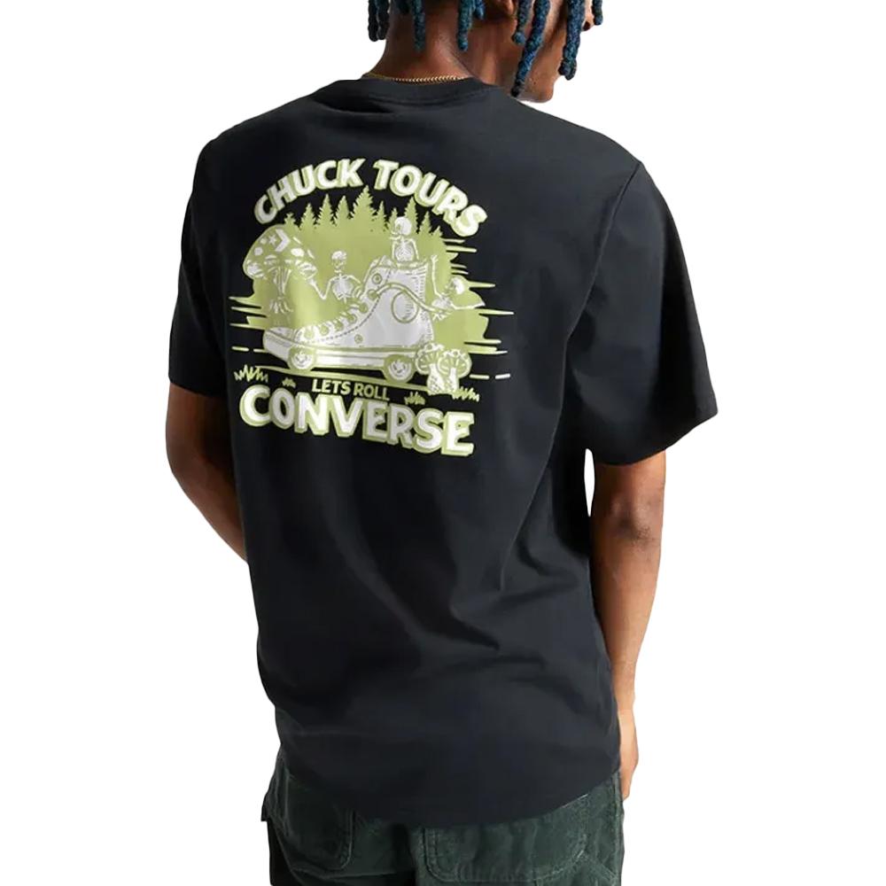 T-shirt Noir Homme Converse Chuck Tours vue 2