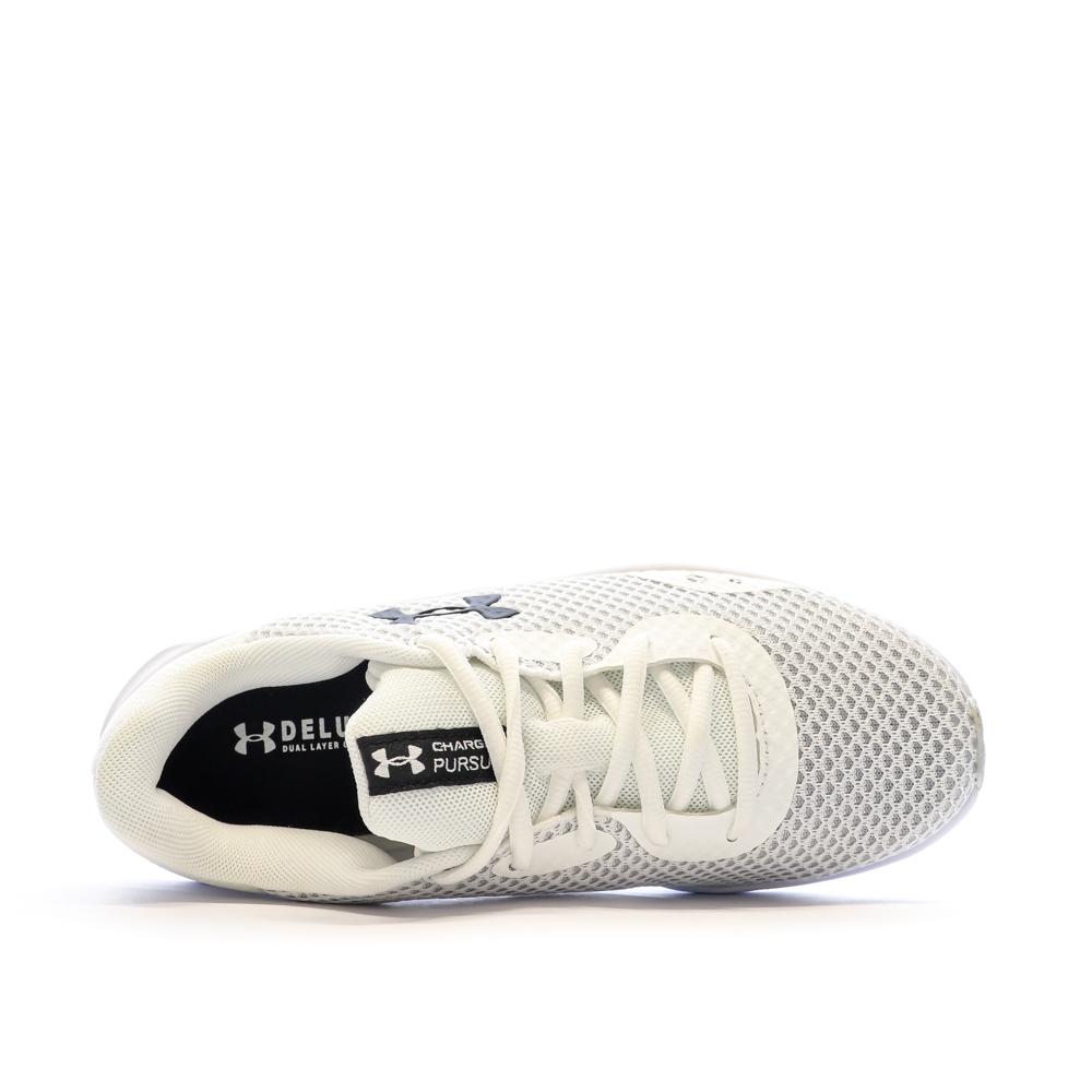 Chaussures de Running Blanches Femme Under Armour Charged Pursuit 3 vue 4