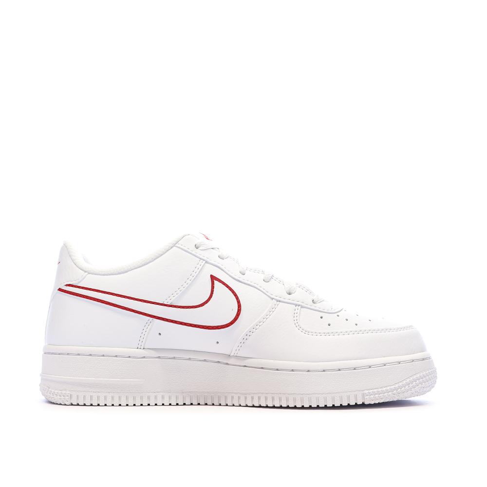 Baskets Blanche/Rouges Garçon Nike Air Force 1 vue 2