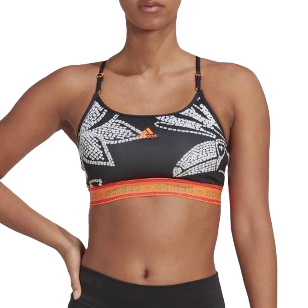 Brassière Noire/Grise à Motifs Femme Adidas Farm pas cher