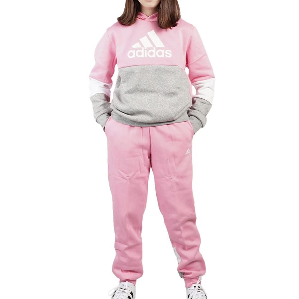 Ensemble de Survêtement Gris/Rose Fille Adidas HU0429 pas cher