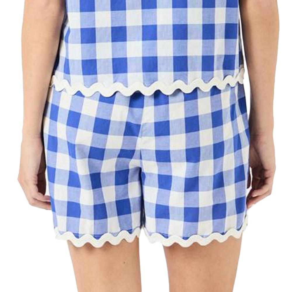 Short Vichy Bleu/Blanc Femme YAS Yaslura vue 2