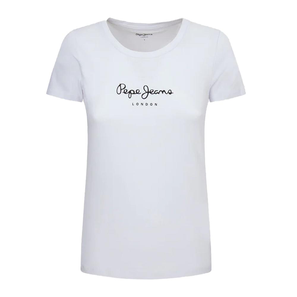 T-Shirt Blanc/Noir Femme Pepe jeans New Virginia pas cher