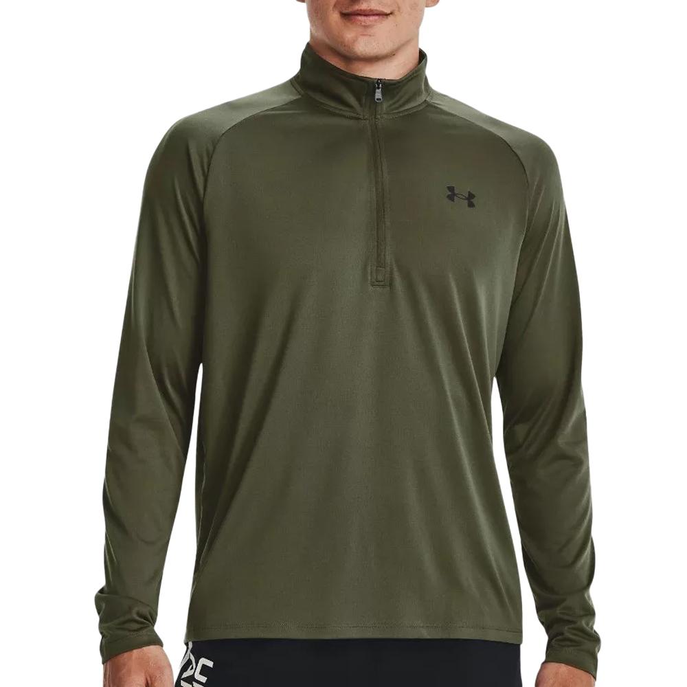 Sweat 1/2 zip Kaki Homme Under Armour Tech 2.0 pas cher
