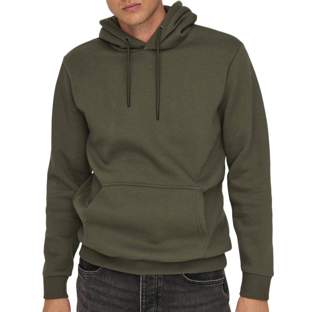 Sweat à Capuche Marron Homme Only & Sons Ceres pas cher