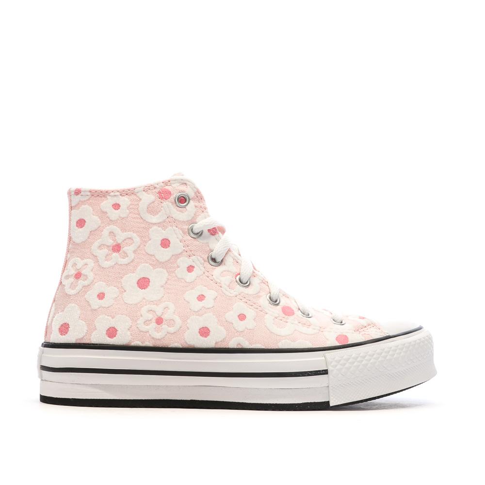 Baskets Rose Ado Converse All Star Lift Platform Flower vue 2