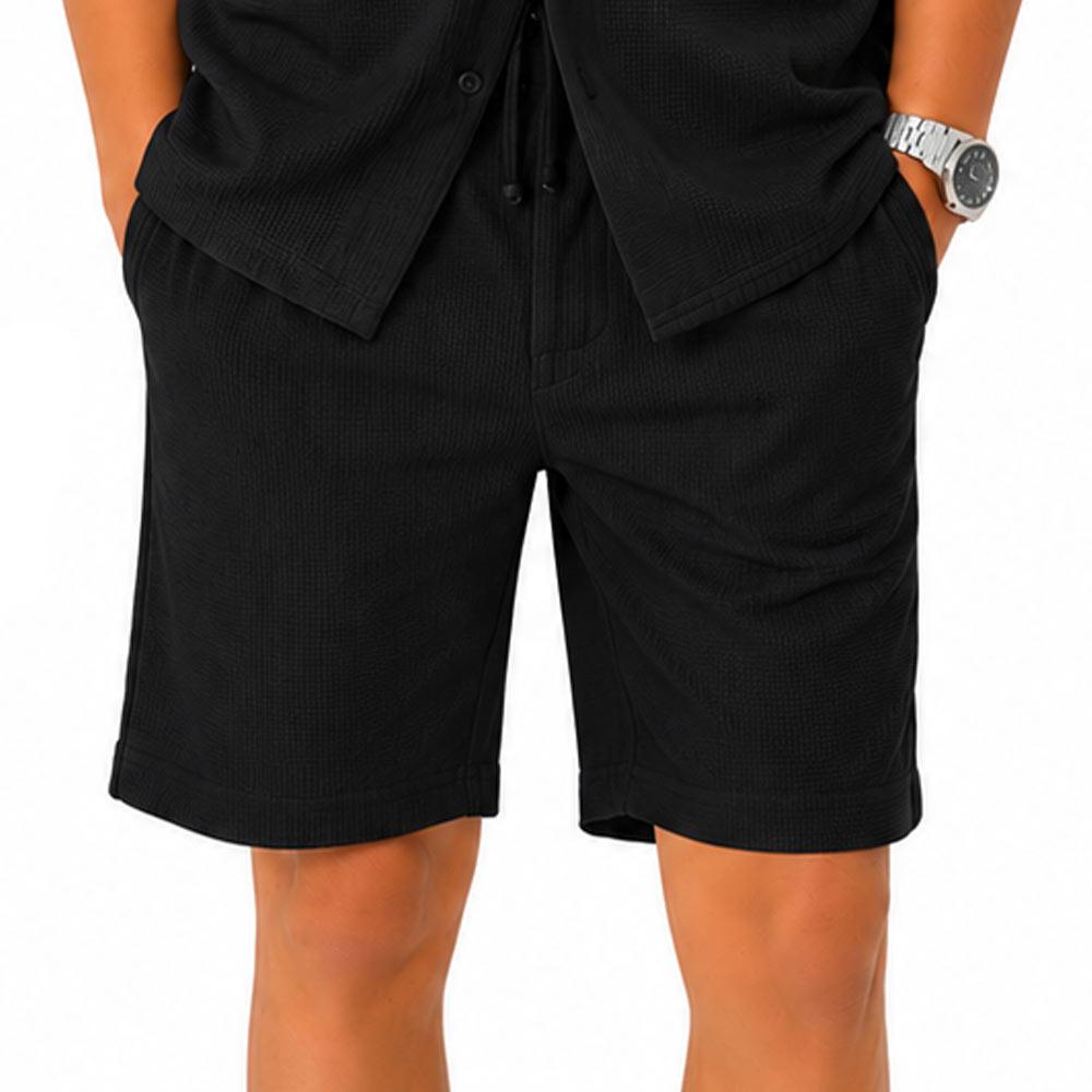 Short Noir Garçon Paname Brothers Poly Texture pas cher