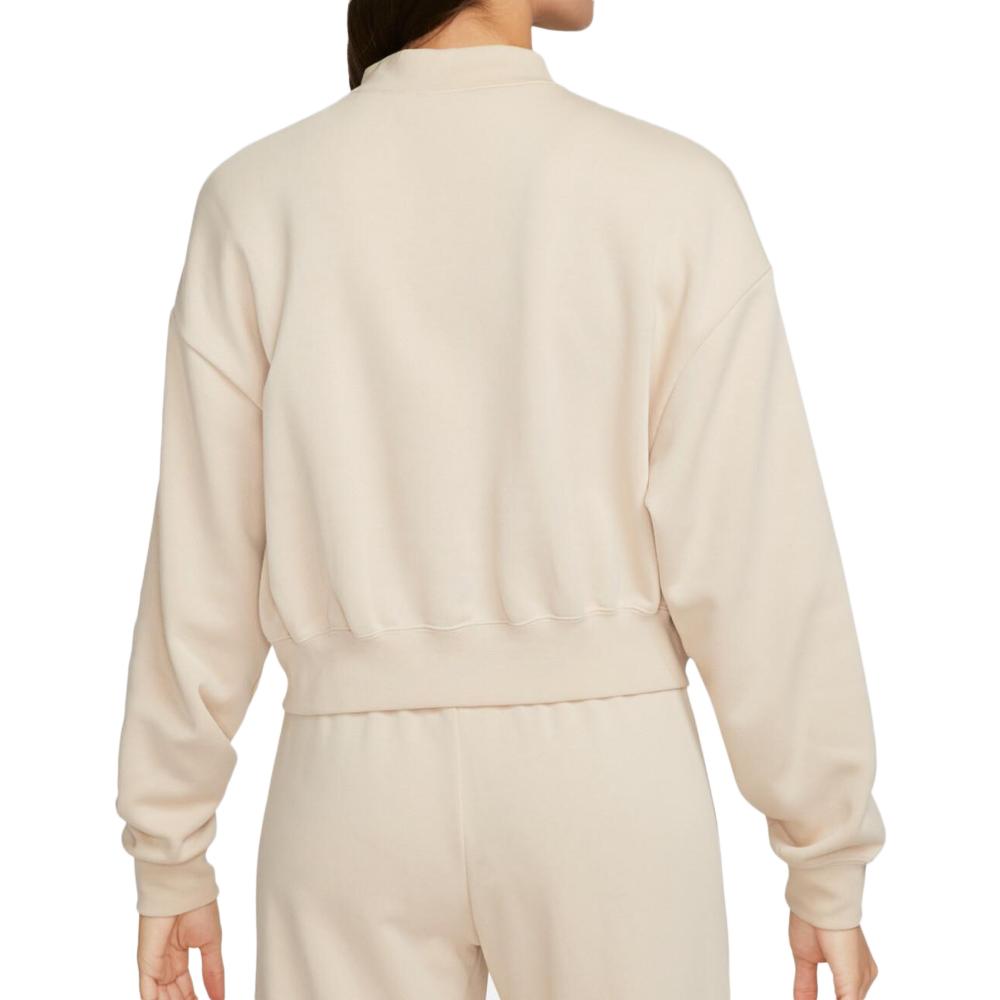 Sweat Beige Femme Nike Club Flc Os vue 2