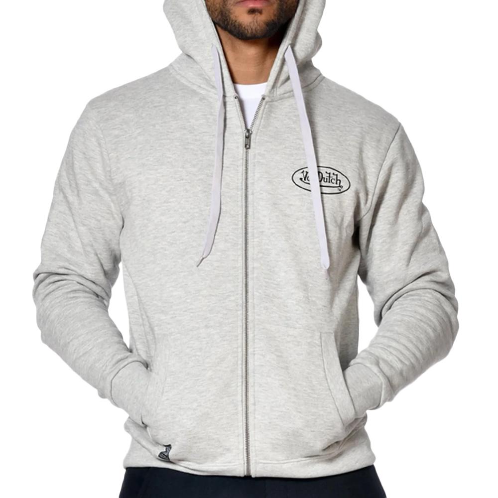 Sweat Zippé Gris Homme Von Dutch SLIGN pas cher
