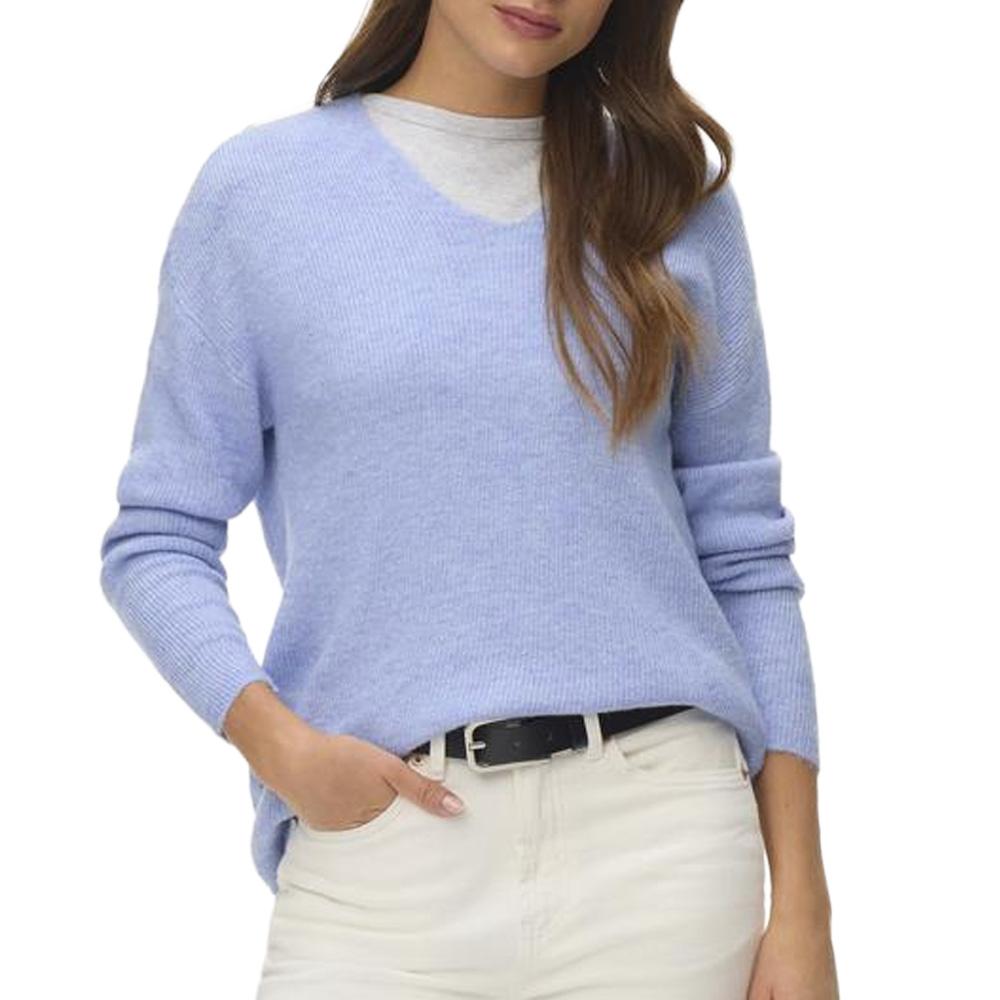 Pull Bleu Femme Vero Moda Crew pas cher