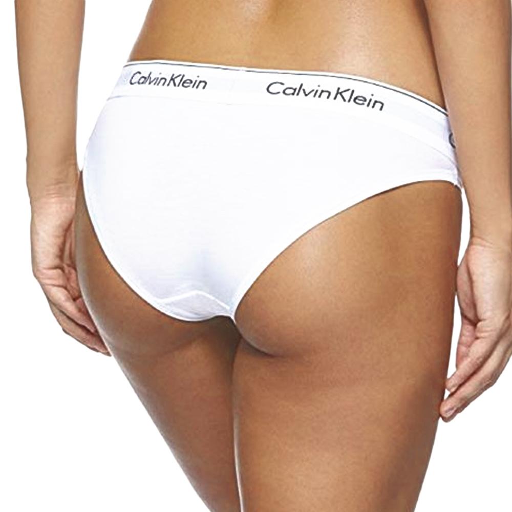 Culotte Blanche Femme Calvin Klein Jeans Bikini vue 2