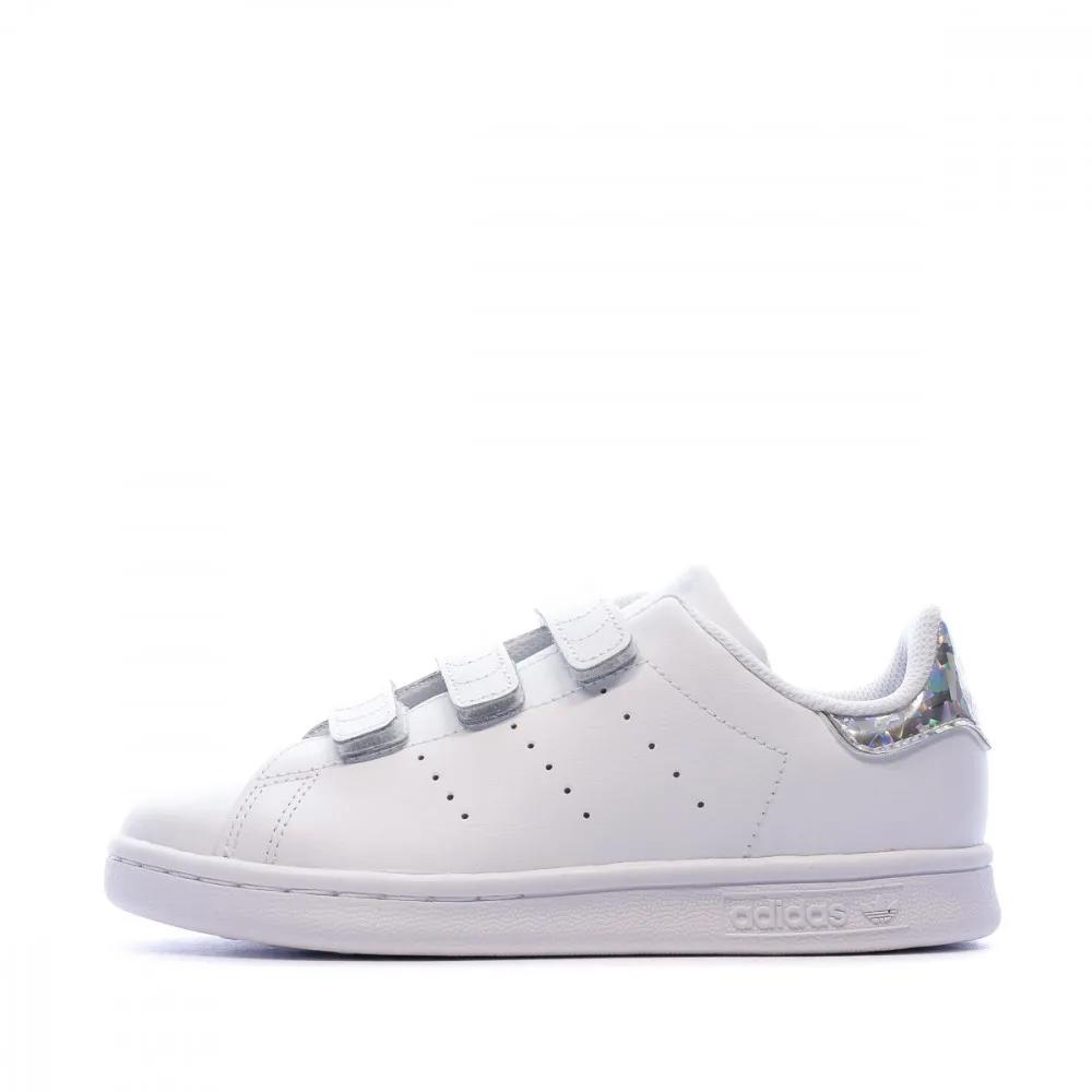 Basket Blanche Fille Adidas STAN SMITH pas cher