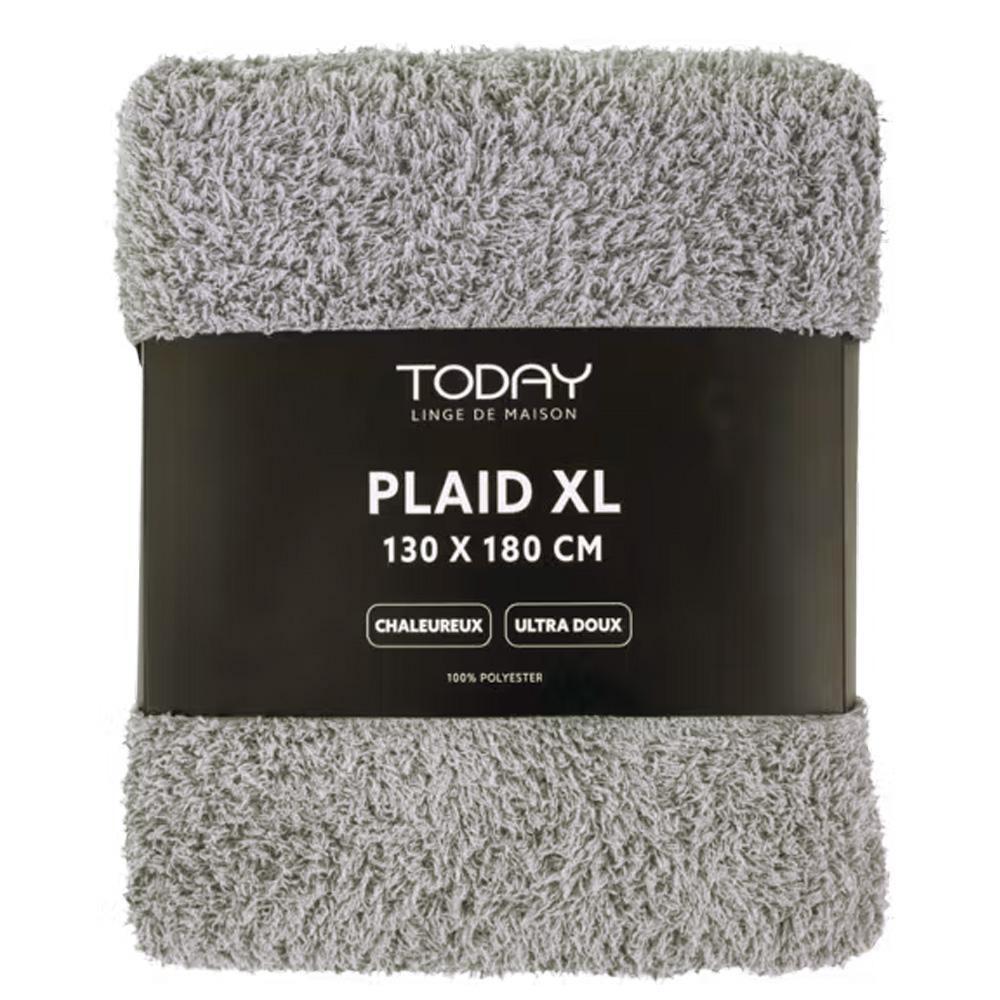 Plaid Gris Clair Today 180x130 vue 2