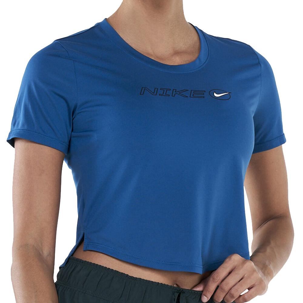 T-shirt Bleu Femme Nike One Df404 pas cher