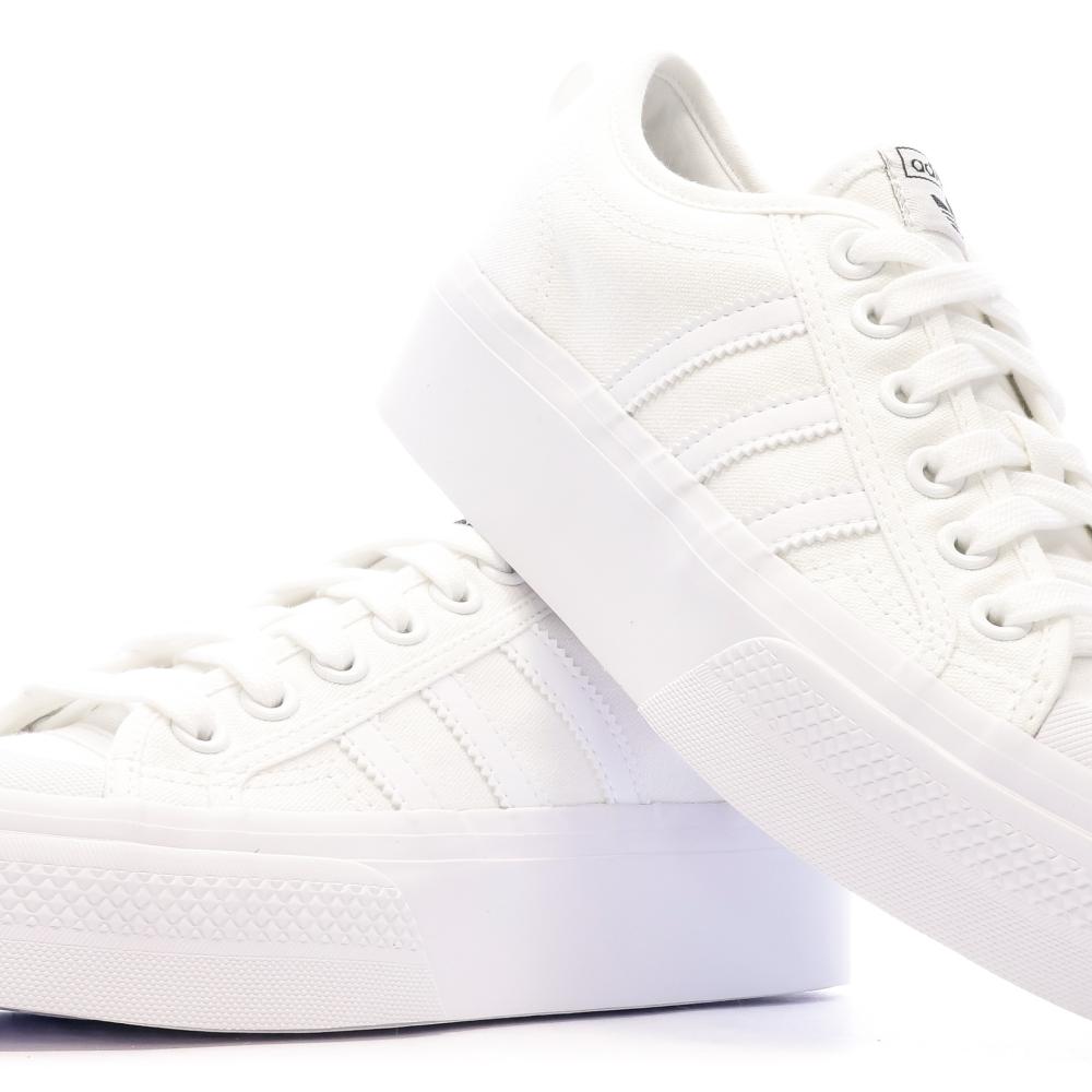 Baskets Blanches Femme Adidas Nizza vue 7