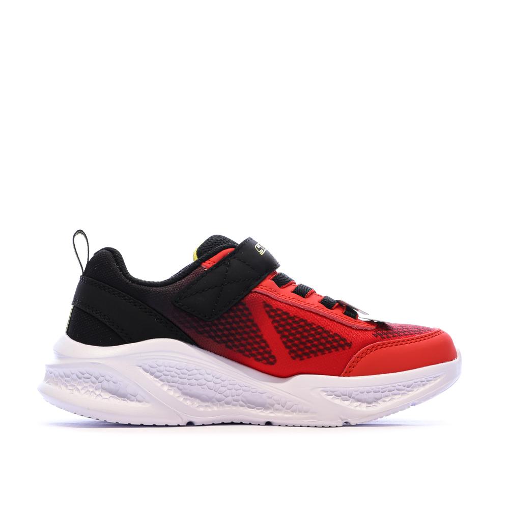Baskets Rouges/Noires Garçon Skechers krendo vue 2