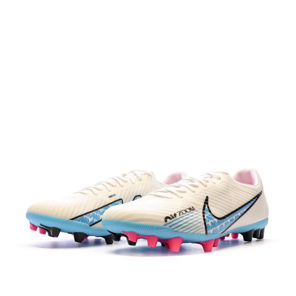 Chaussures de Foot Blanc/Bleu Homme Nike Zoom Vapor 15 Academy AG vue 6