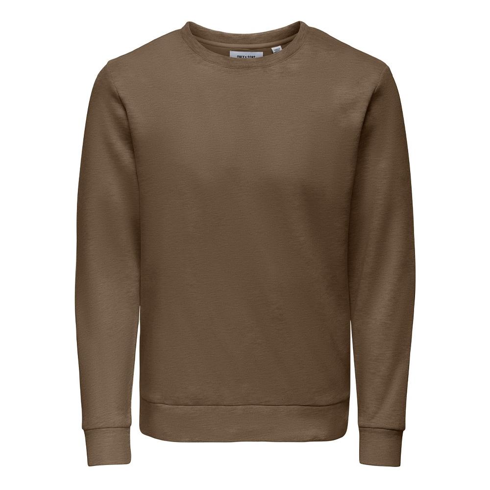 Sweat Marron Homme Only & Sons Chase pas cher