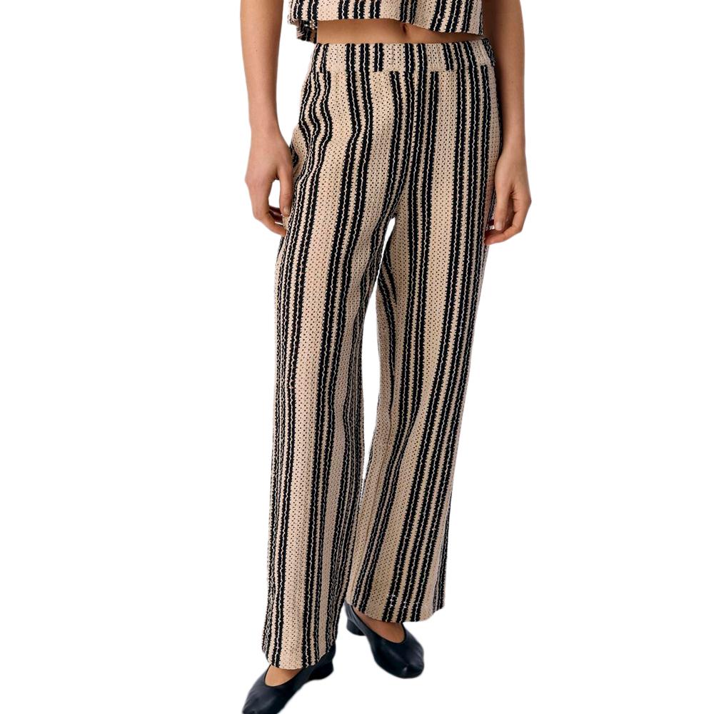 Pantalon Beige/Noir Femme Object Objolaf pas cher